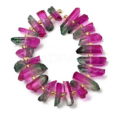 Electroplated Natural Quartz Crystal Beads Strands G-F800-D09-1