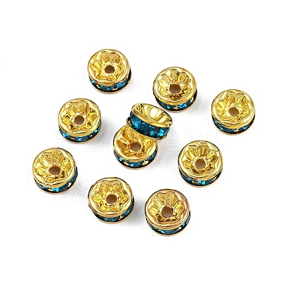Brass Rhinestone Spacer Beads RB-A014-Z8mm-06G-1