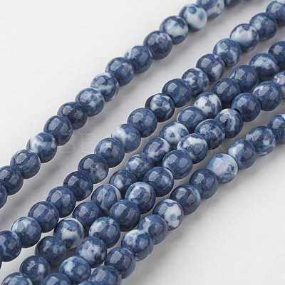 Natural Ocean White Jade Bead Strands G-G916-4mm-05-1