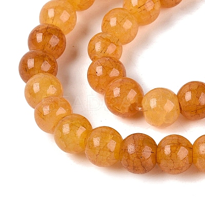 Ombre Effect Dyed Crackle Glass Beads Strands GLAA-Q106-01A-B10-1