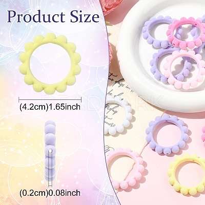 10Pcs Flocky Acrylic Beads OACR-YW0004-08-1