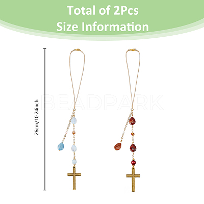2Pcs 2 Styles Alloy Pendant Decorations HJEW-FH00022-1