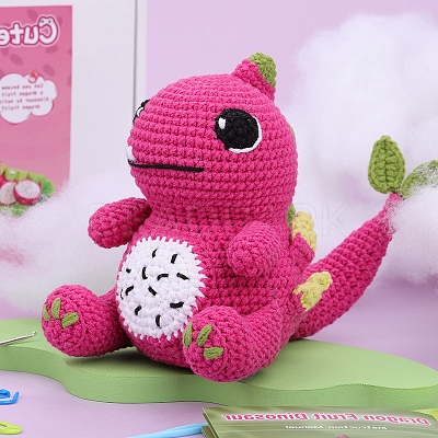 DIY Pitaya Dinosaur Knitting Kits for Beginners PW-WGEBF3D-01-1