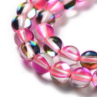 Synthetic Moonstone Beads Strands G-P528-J01-10-1