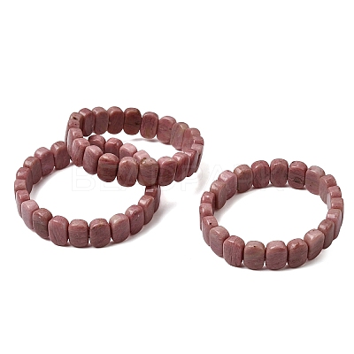 Natural Rhodonite Beaded Stretch Bracelets for Women Men BJEW-D461-02B-1