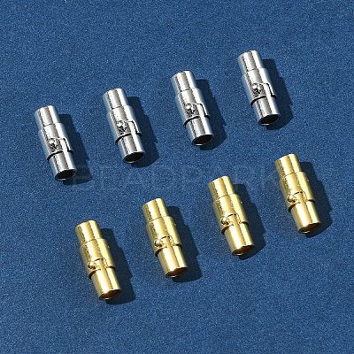 8 Sets 2 Colors Brass Locking Tube Magnetic Clasps KK-FS0001-61-1