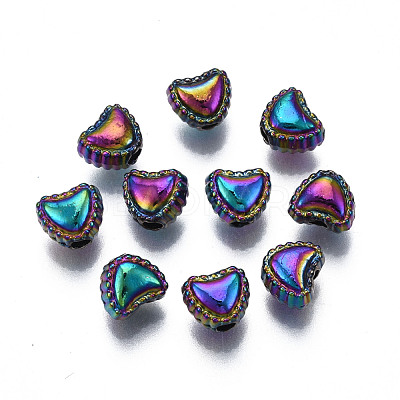 Rack Plating Rainbow Color Alloy Beads PALLOY-S180-341-1