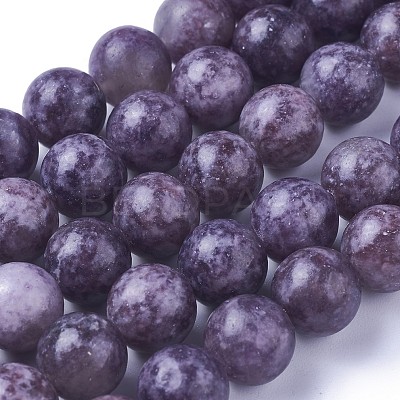Natural Lepidolite/Purple Mica Stone Beads Strands G-I244-01A-1