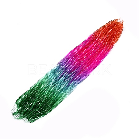 Gradient Color Baking Paint Glass Bead Strands X1-DGLA-A039-T2mm-A011-1