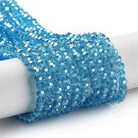Electroplate Transparent Glass Beads Strands EGLA-A035-T3mm-A08-1