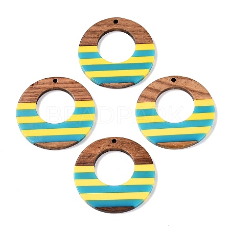 Epoxy Resin & Walnut Wood Pendants RESI-N039-121U-1