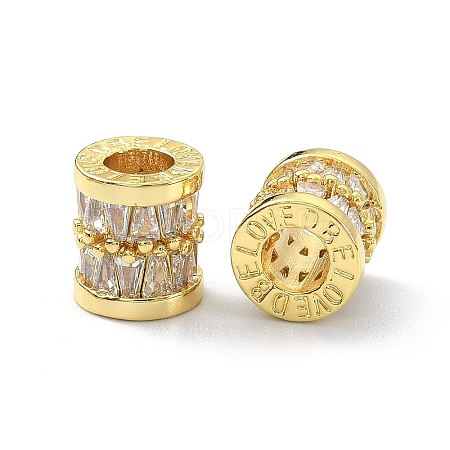 Brass Rhinestone European Beads KK-P232-17G-1