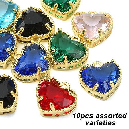 10Pcs Golden Tone Brass Charms KK-YW0003-72-1
