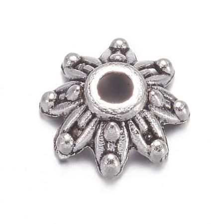 Flower Tibetan Silver Fancy Bead Caps A475-1
