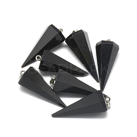 Natural Obsidian Pendants X-G-S336-42B-1