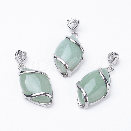 Natural Green Aventurine Pendants G-E423-01P-1