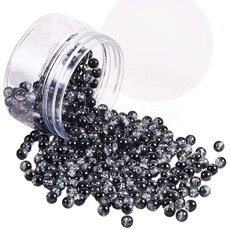 Spray Painted Crackle Glass Beads CCG-PH0002-17-1