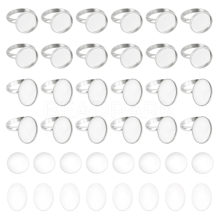 DICOSMETIC DIY Blank Dome Finger Rings Making Kit DIY-DC0001-62-1