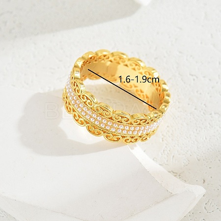 Unique Copper and Pearl Cloud Ring - Fashionable and Versatile Gift. AK7604-2-1