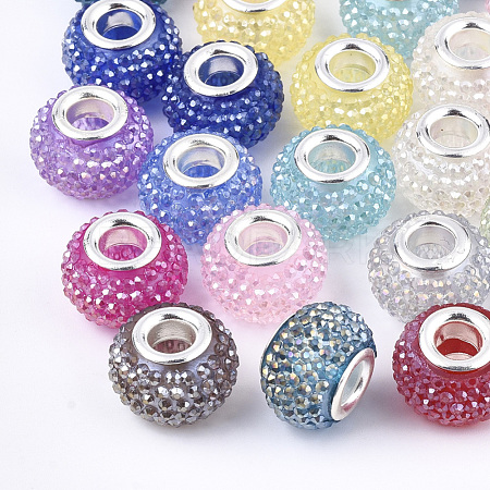 Resin Rhinestone European Beads RPDL-T002-04-1