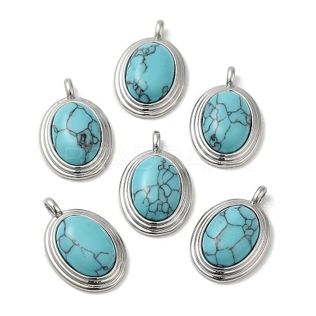 Synthetic Turquoise Pendants KK-M270-41P-03-1