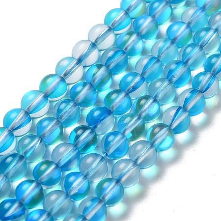 Synthetic Moonstone Beads Strands G-P528-J01-15-1