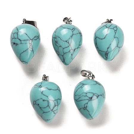 Synthetic Turquoise Dyed Pendants G-M424-02P-01-1