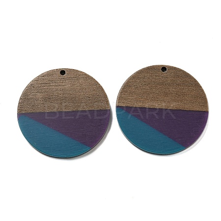 Resin & Walnut Wood Pendants RESI-XCP0002-16F-1