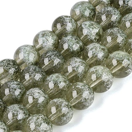 Transparent Half Spray Painted Glass Beads Strands GLAA-Q110-02A-05-1