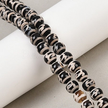 Tibetan Style dZi Beads Strands G-G328-A03-8mm-1