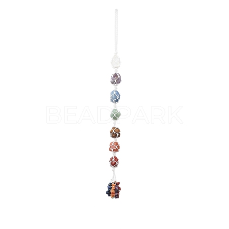 7 Chakra Gemstone Hanging Decorations HJEW-JM00805-04-1