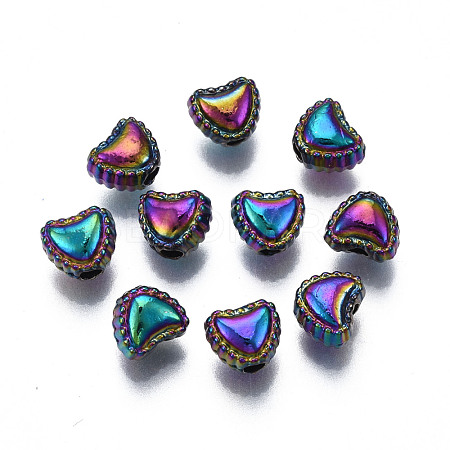 Rack Plating Rainbow Color Alloy Beads PALLOY-S180-341-1