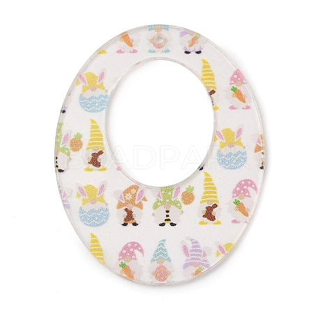 Printed Transparent Acrylic Pendants FIND-K017-15A-01-1