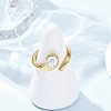 304 Stainless Steel Glass Cuff Open Rings RJEW-P177-02A-G-1