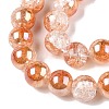 Electroplated Crackle Glass Beads Strands EGLA-N014-10mm-01-3