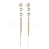 Shell Pearl Bead Tassel Stud Earrings EJEW-JE06653-2