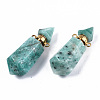 Faceted Natural Amazonite Pendants G-T131-15E-2