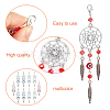  20Pcs 5 Style Woven Net/Web with Feather Tibetan Style Alloy Pendant Decorations HJEW-NB0001-80-5