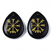 Natural Black Stone Pendants G-T122-72A-2