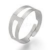 Adjustable 304 Stainless Steel Finger Ring Settings X-STAS-R094-18-1
