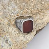 304 Stainless Steel with Natural Carnelian Finger Rings FS-WG67565-08-1