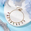 3mm Round Faceted Natural Amethyst & Lapis Lazuli & African Turquoise(Jasper) & Sunstone & Ruby/Red Corundum Charm Bracelets BJEW-JB10595-2