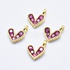 Brass Micro Pave Cubic Zirconia Charms ZIRC-J040-08G-NR-1