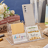6-Slot Transparent Acrylic Business Name Card Display Stands ODIS-WH0030-64B-5