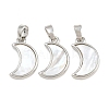 Rack Plating Brass Natural White Shell Pendants KK-U025-06P-01-1