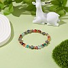 Natural Pearl & Glass Triangle Beaded Stretch Bracelet for Women BJEW-JB08230-3