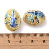Rack Plating Brass Enamel Beads KK-P276-26C-04G-3