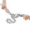 Natural Sunstone Chip Beaded Necklace NJEW-JN04615-05-5
