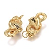 Brass Micro Pave Black Cubic Zirconia Pendants KK-F821-39G-2