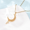304 Stainless Steel Melting Moon Pendant Cable Chain Necklaces for Men Women NJEW-K308-01C-G-3